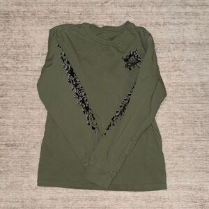 Adidas Green Long Sleeve Shirt with Black Design - Size M (10/12) Boy’s